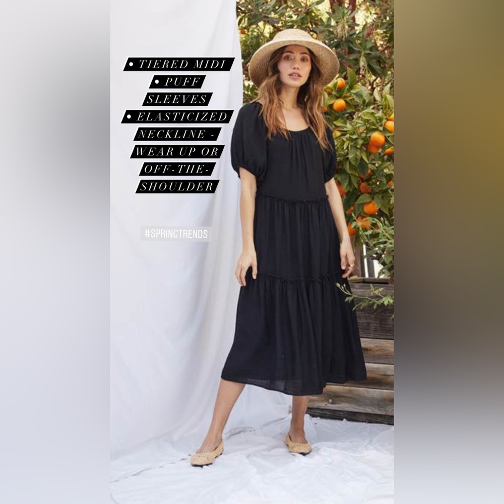 Elegant Black Midi Dress